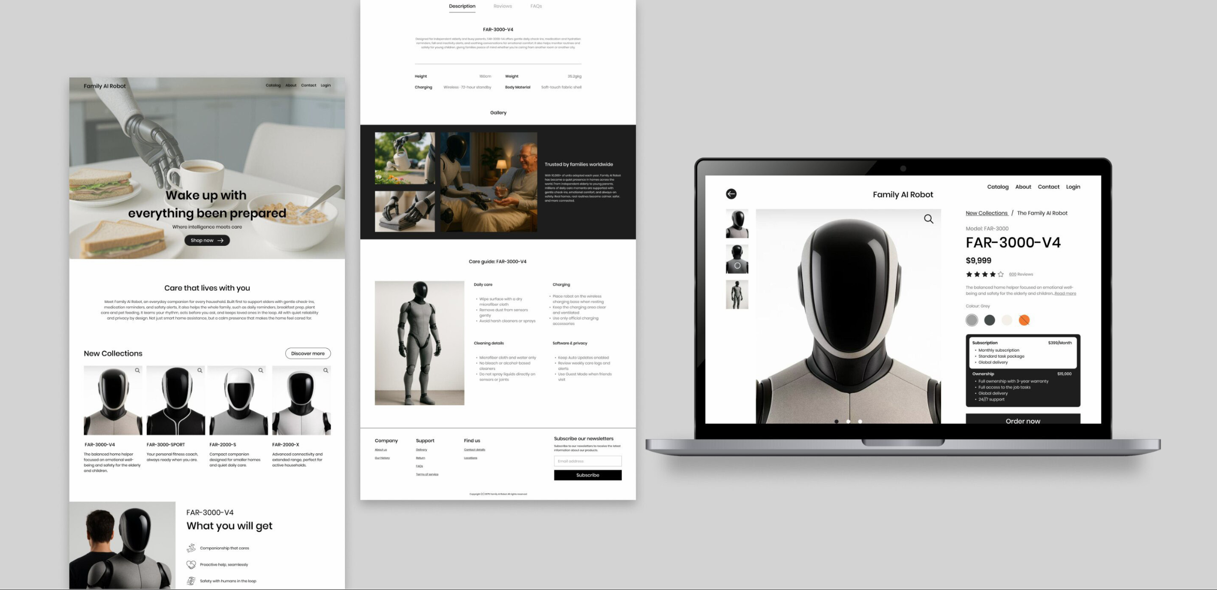 Family AI Robot website and promotional design